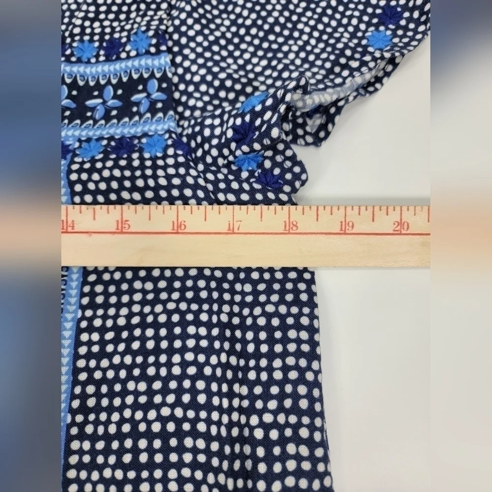 NEW Vineyard Vines Dot Border Print Shift Dress Linen Blend Blue Women's 4 NWT - Picture 11 of 13